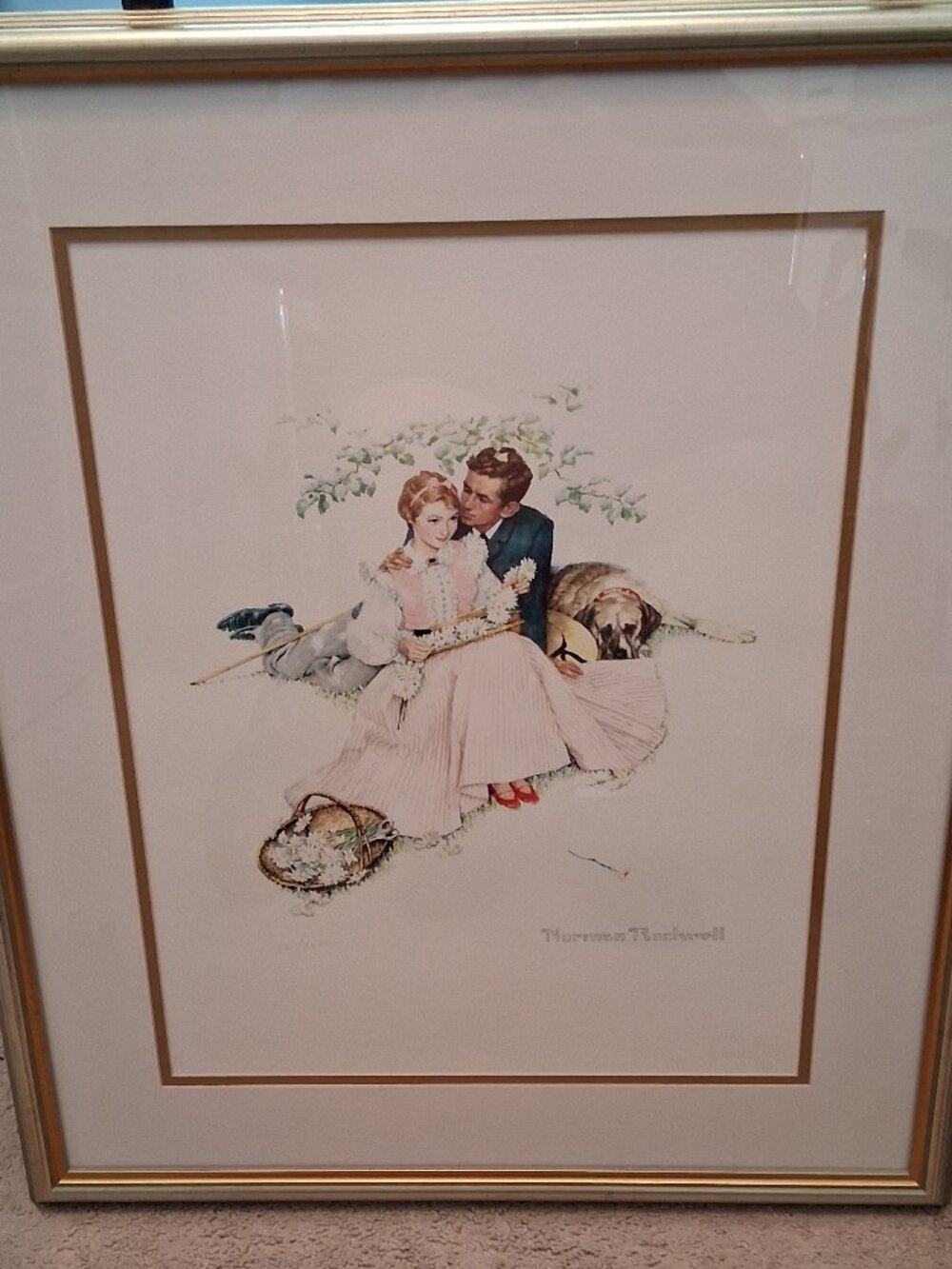 Norman Rockwell "Flowers in Tender Bloom" Lithograph COA Ltd Ed 561/1800